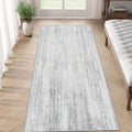 Washable Runner Rug 2x6 Modern Abstract Neutral Grey - Easy Care