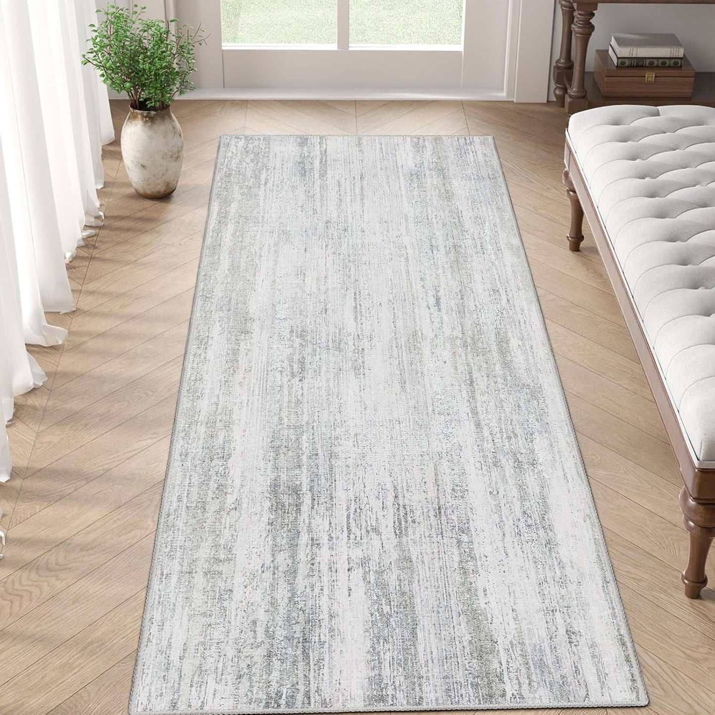 MUJOO Washable Runner Rug 2x6 for Modern Hallways and Kitchens