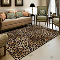 Leopard Rug 5x7 Washable Animal Print Rug - Soft Non-Slip Carpet