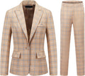 Womens 2 Piece Plaid Suits Set Business Office One Button Blazer Pant