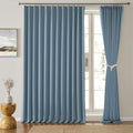 Dusty Blue Pleat Wide Width Drapes 80 x 63 in - Thermal Blackout