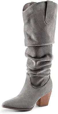 mysoft Women's Cowboy Knee-High Boots for Wide Calf Comfort