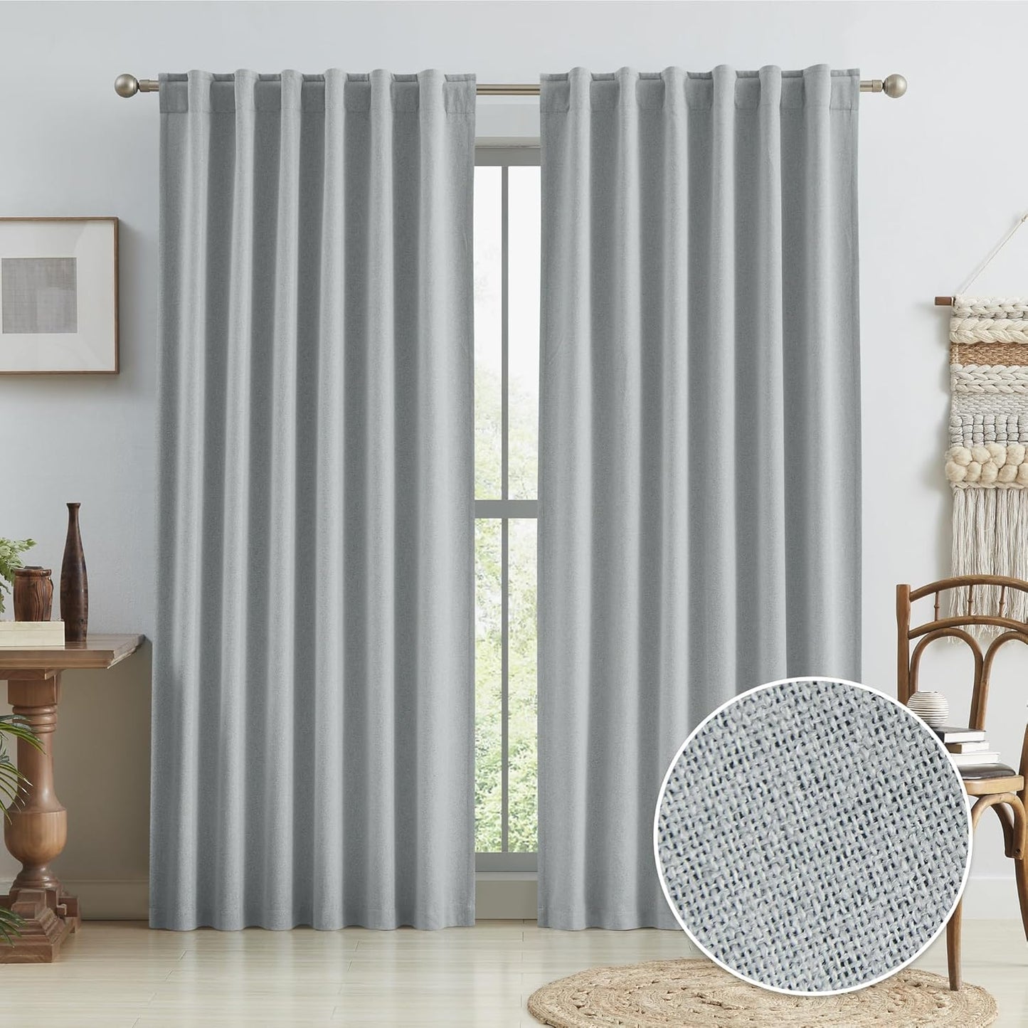 KEQIAOSUOCAI Full Blackout Curtains for Complete Darkness