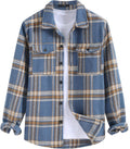 Mens Plaid Shirt Jacket - Classic Flannel Button Down