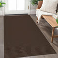 Washable Area Rug 3x5 Non Slip Rubber Backed Woven Rug - Durable Brown