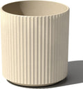 Demi Series Round Planter 15in x 16in - Durable Plastic-Concrete Pot