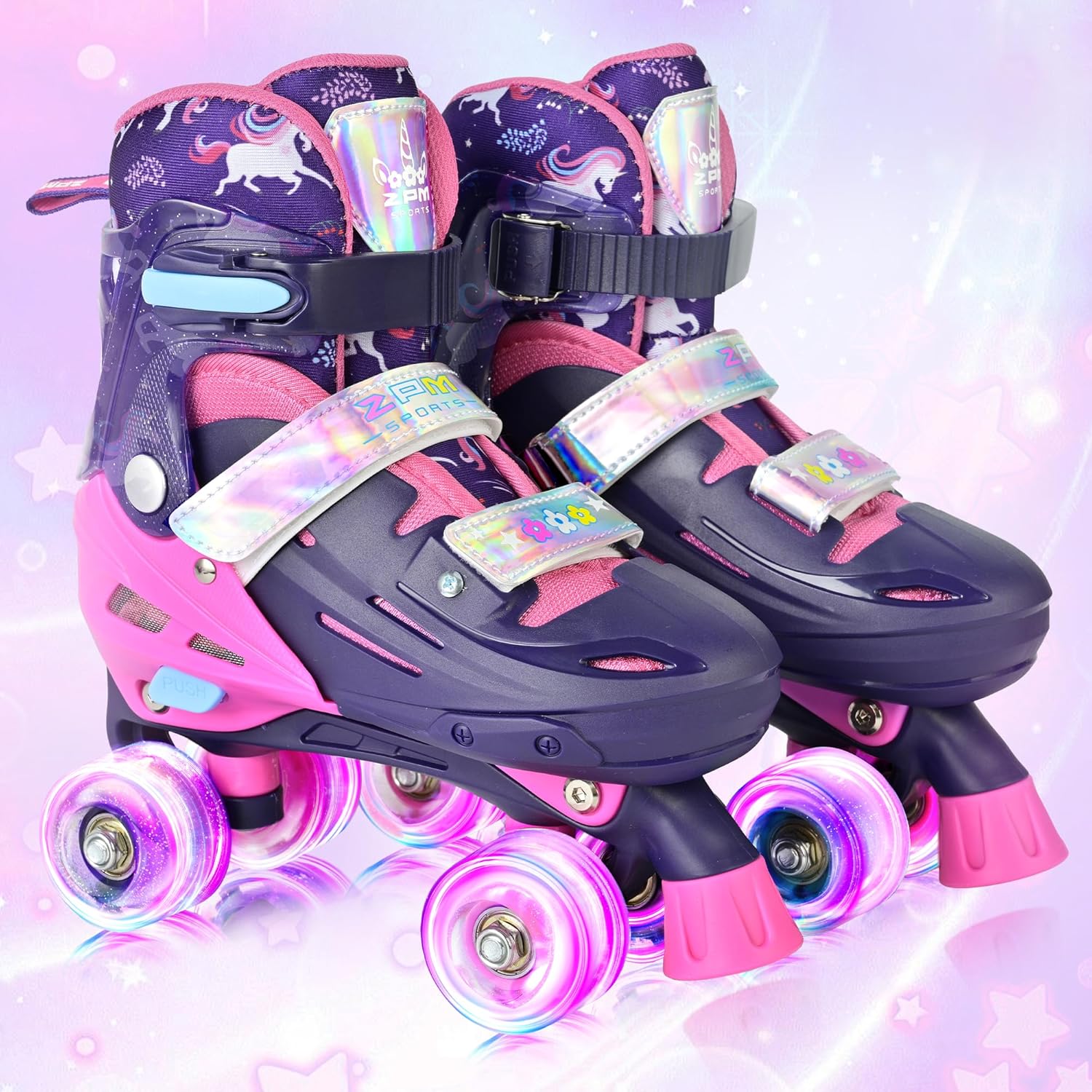 2PM SPORTS Roller Skates for Kids with Light Up Wheels and Comfort