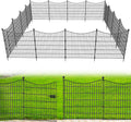 25 Panels Decorative Garden Fence with Gate - No Dig Rustproof Metal