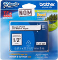 Brother Laminated Black on White Tape for Durable Labeling