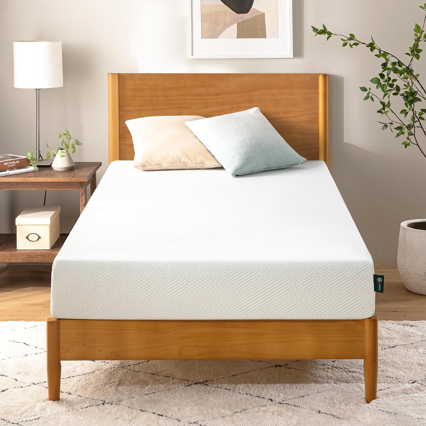 ZINUS 8 Inch Twin Green Tea Memory Foam Mattress for Comfort