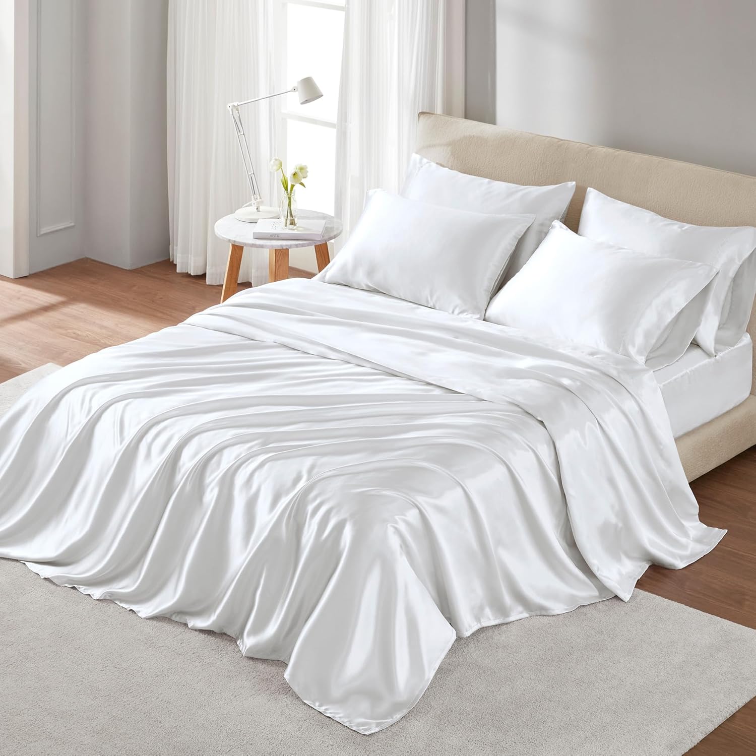 Luxury Satin Sheet Set for King Bed - Soft and Silky Comfort