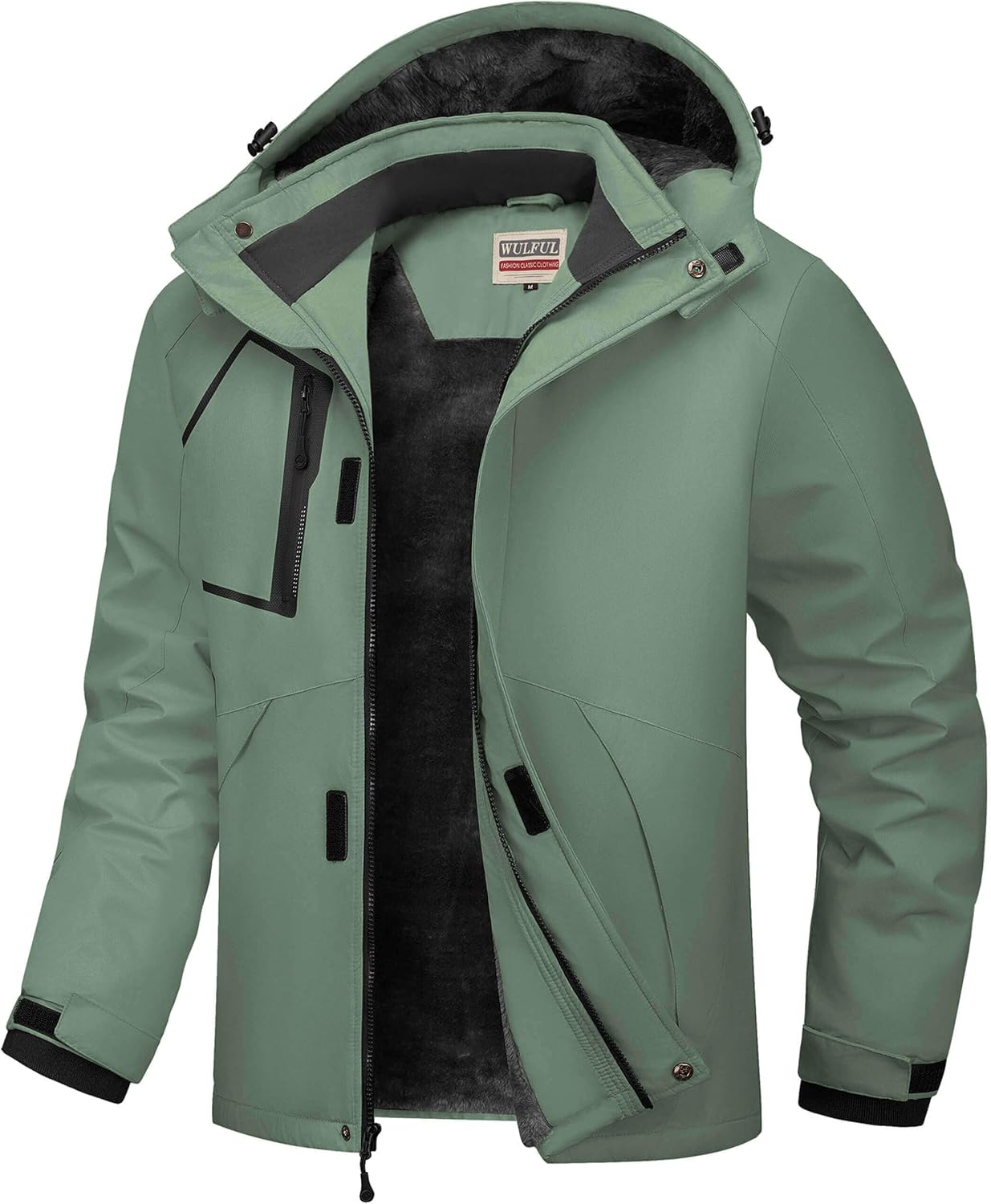 WULFUL Men's Waterproof Ski Jacket for Cold Winter Sports