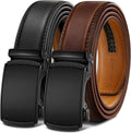BULLIANT Men Ratchet Belts 2 Pack - Precise Adjustable Fit Men's