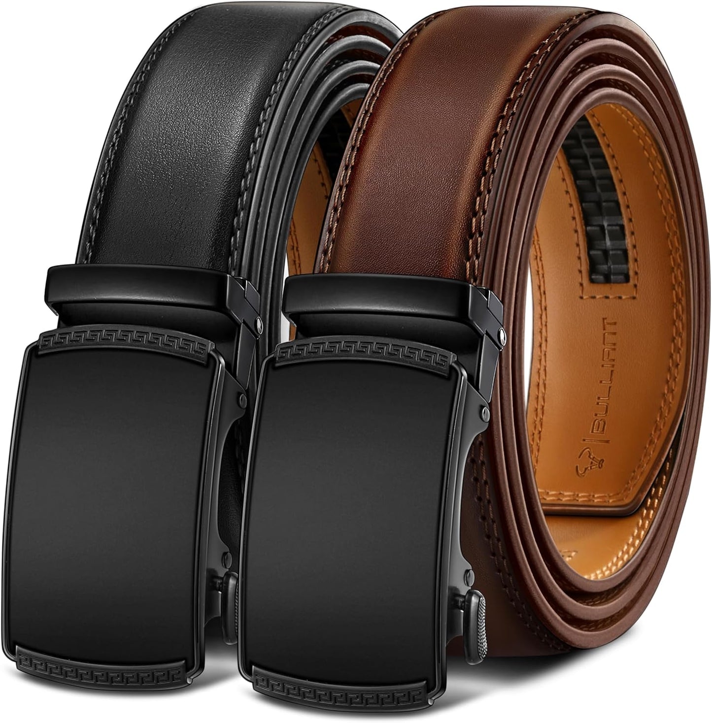 BULLIANT Men Belts 2 Pack Adjustable Ratchet Sliding Belts