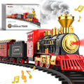 Hot Bee Train Set - Classic Model Train Set with Smoke, Lights