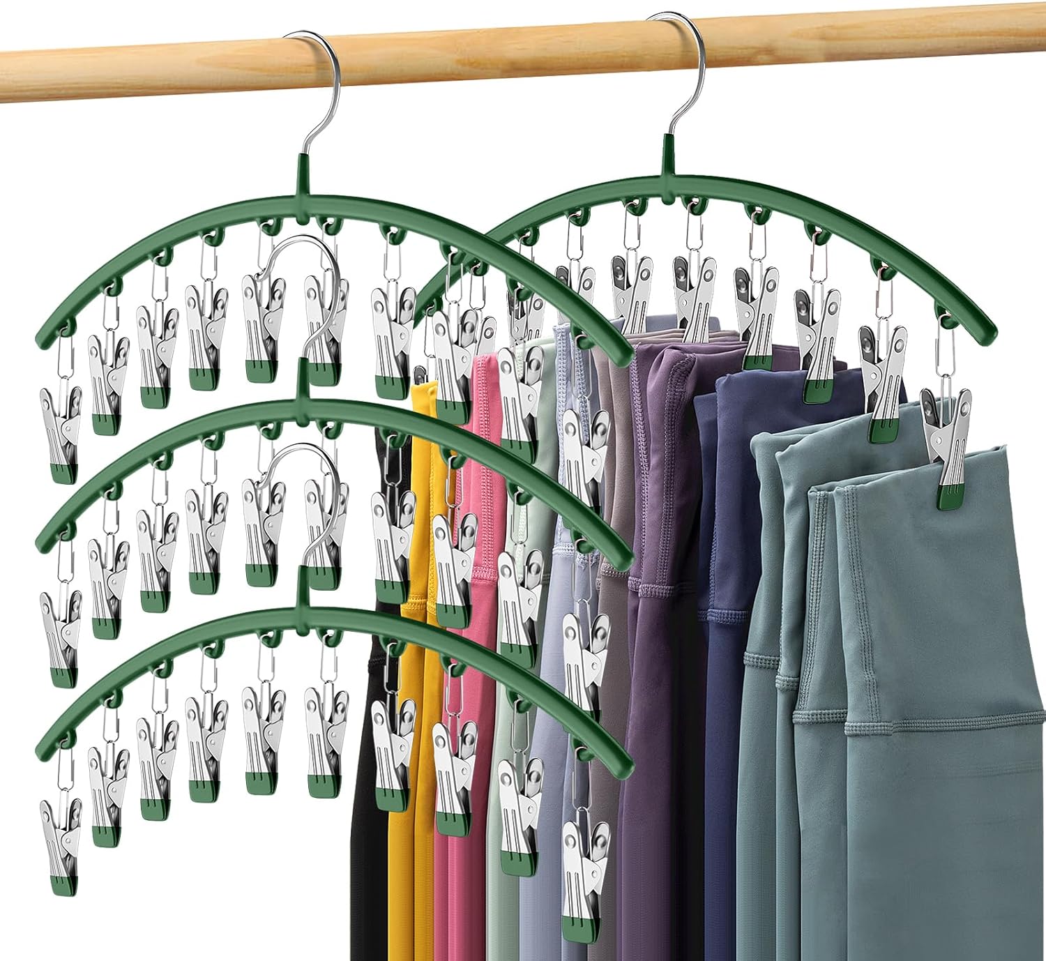 Legging Organizer for Closet - Space Saving Hangers 4 Pack
