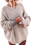 Ugerlov Women's Oversized Sweater Batwing Sleeve Mock Neck - Cozy Fit