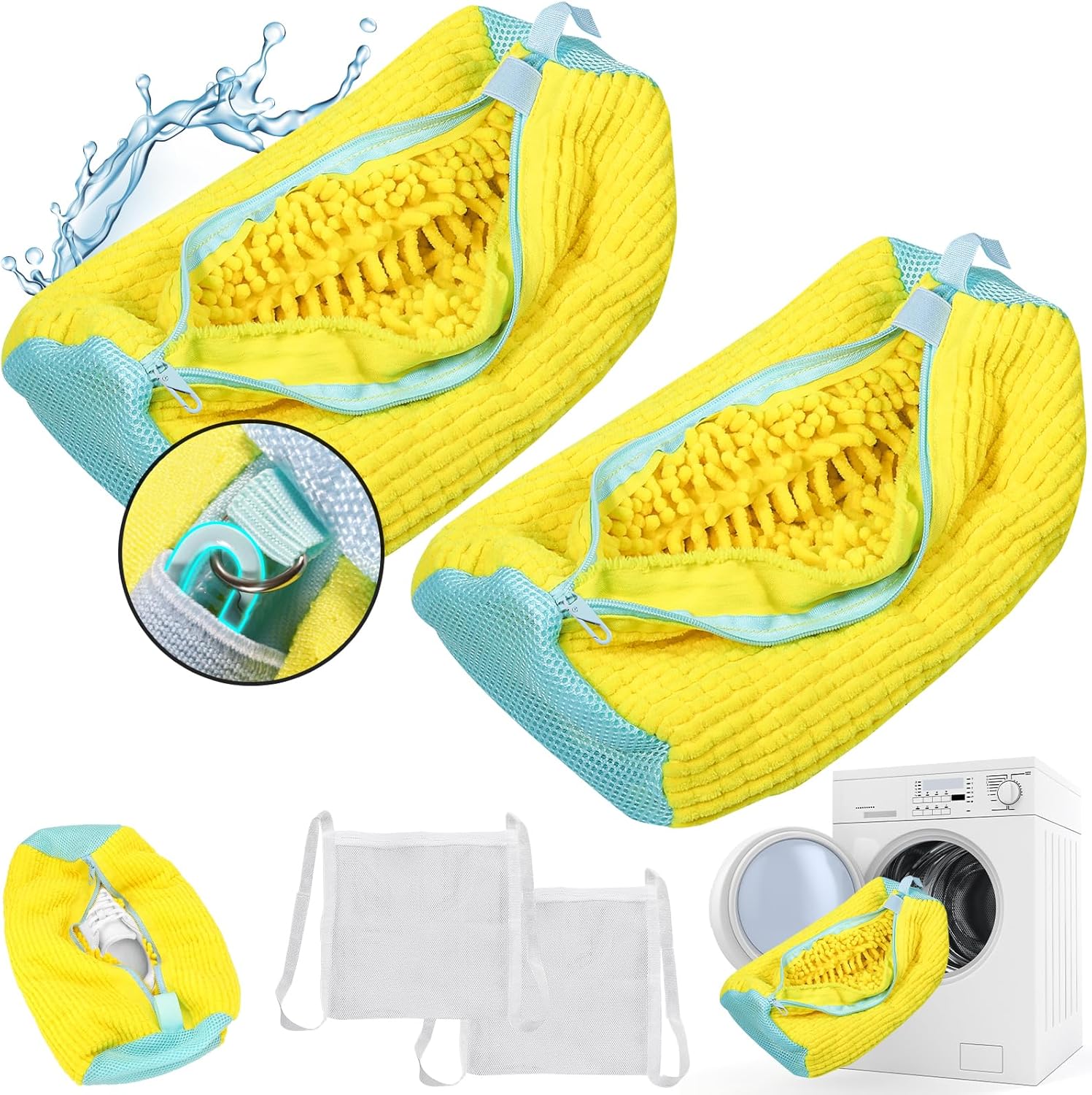 XXL Shoe Washing Bags Set with Dryer Net: Clean Sneakers Easily