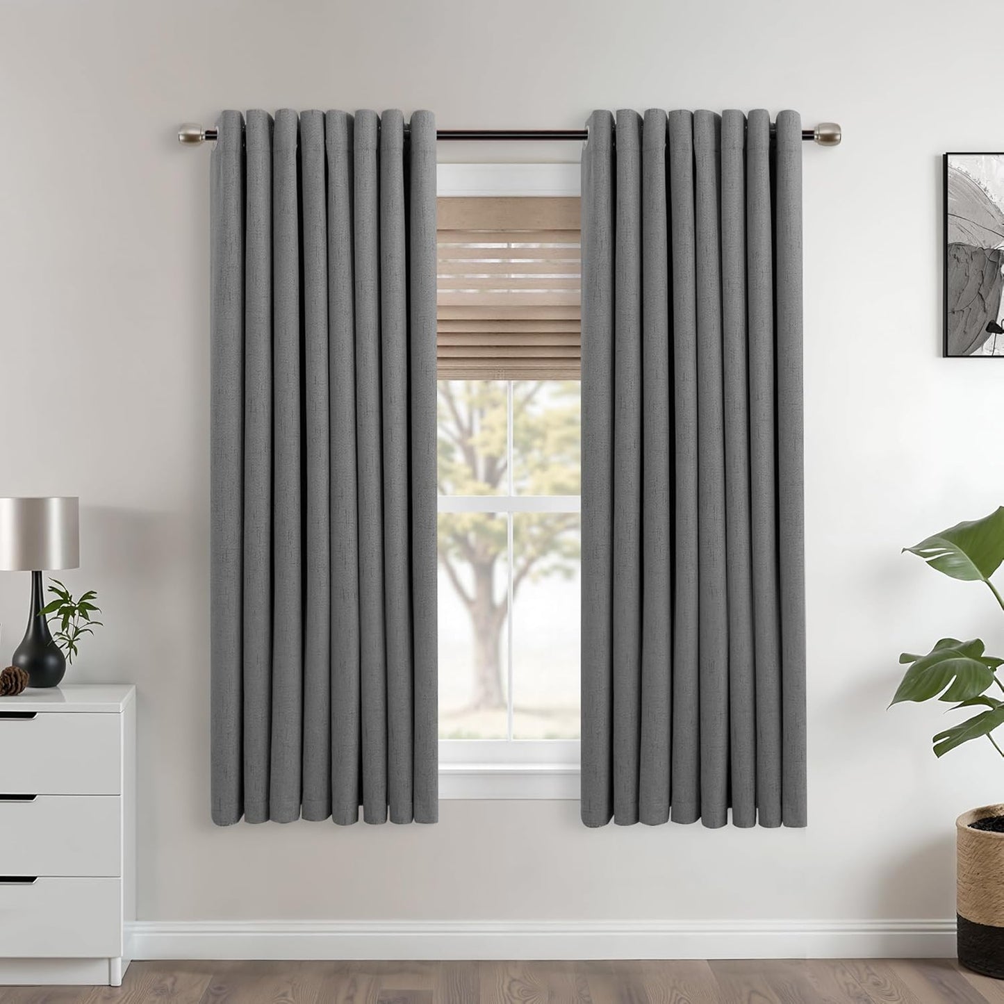 Mrs.Naturall Short Curtains for Bedroom Small Windows 45 Inch