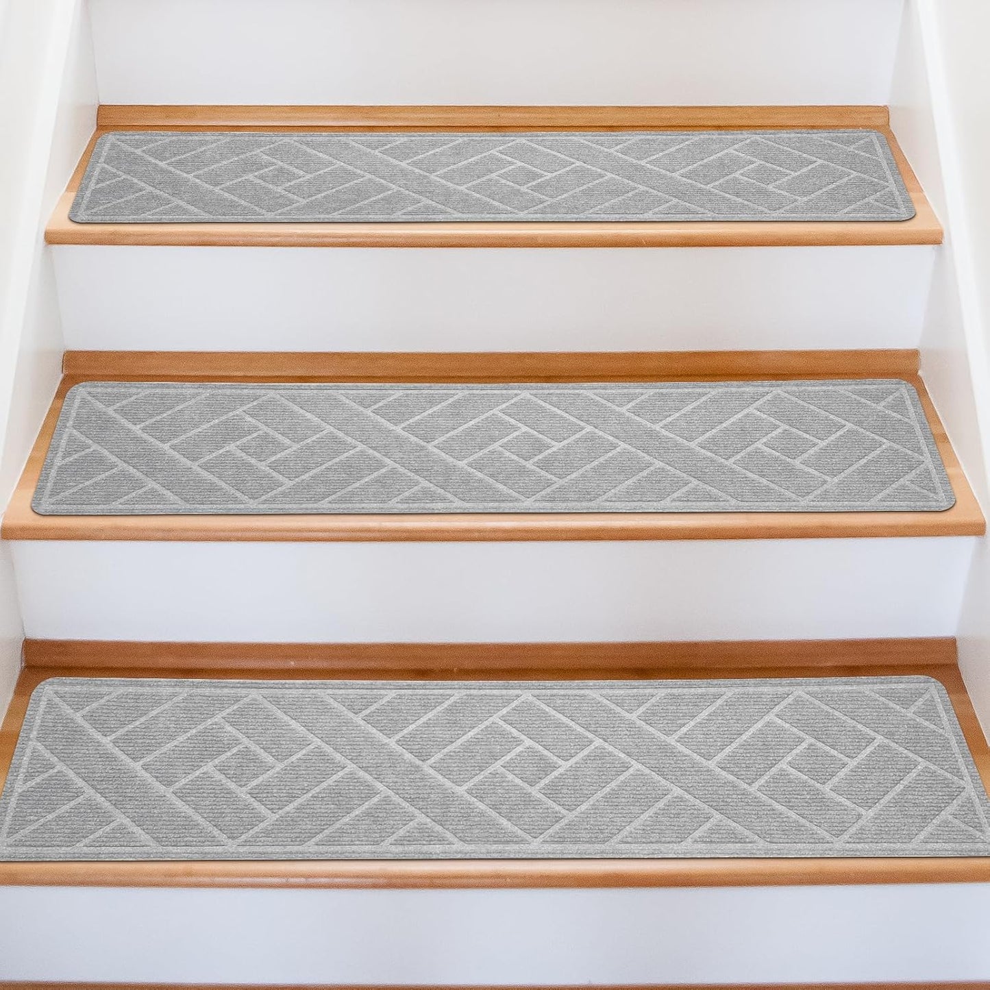 15 Pack Non-Slip Carpet Stair Treads for Indoor Wooden Steps