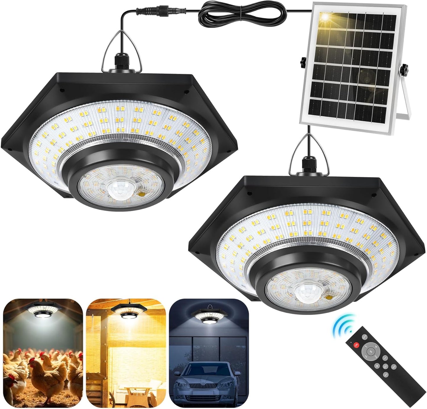 Dual Head Solar Shed Light with Remote Control for Outdoor Use