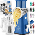 Rotary Cheese Grater 5 Blade Manual Shredder - Fast, Safe Grating