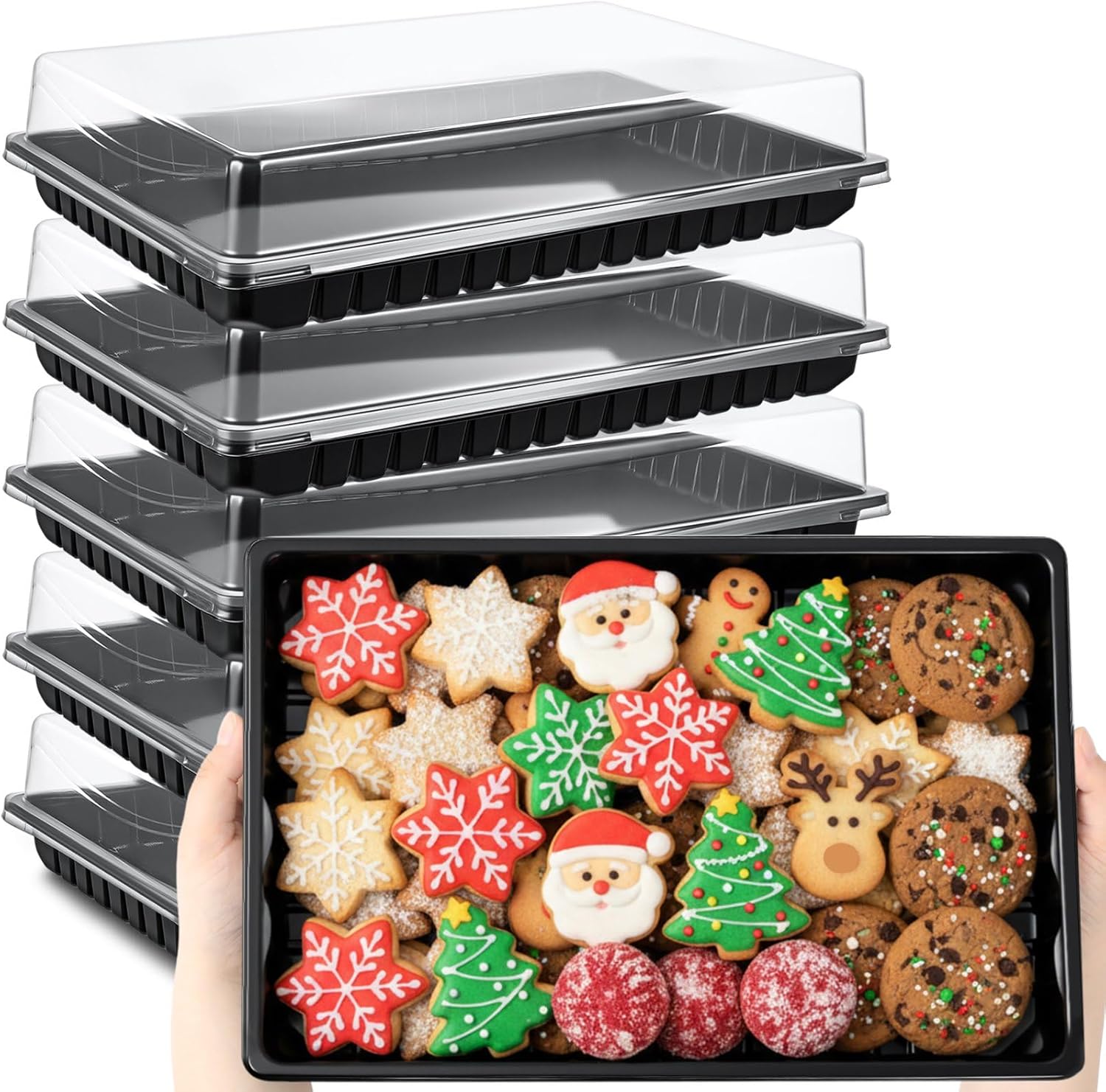 Extra Large Christmas Charcuterie Board with Lids for Parties
