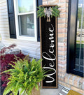 Welcome Sign for Front Porch Standing 45in x 9in - Rustic Tall Porch