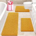 Extra Large Yellow Bathroom Rug Set 3 Pieces - Ultra Soft Chenille