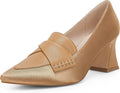 Women's Chunky Block Low Heels Kitten Pumps - Retro Office Dress