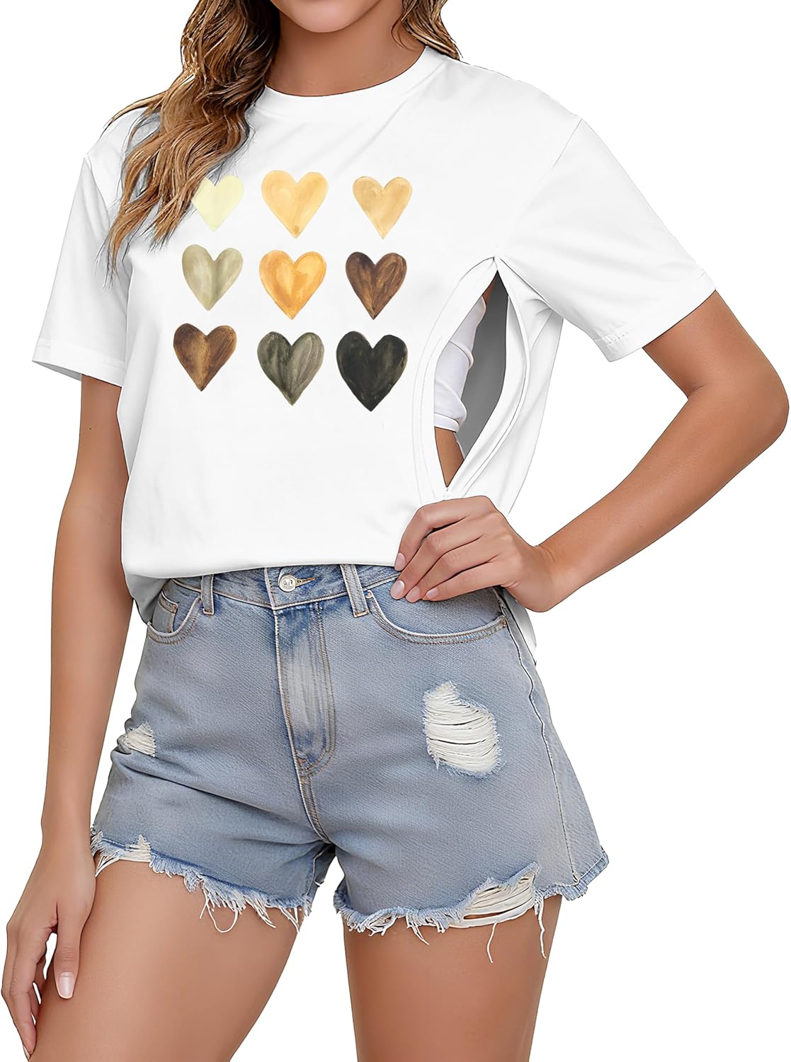 Comfort Breastfeeding Shirts for Women with Easy Zip Design