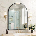 Arched Mirror 30x40 in Black Frame - Elegant Wall Mirror