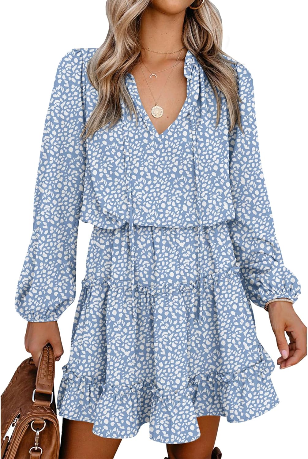 BTFBM Long Sleeve Fall Dresses for Women - Stylish Mini Dress