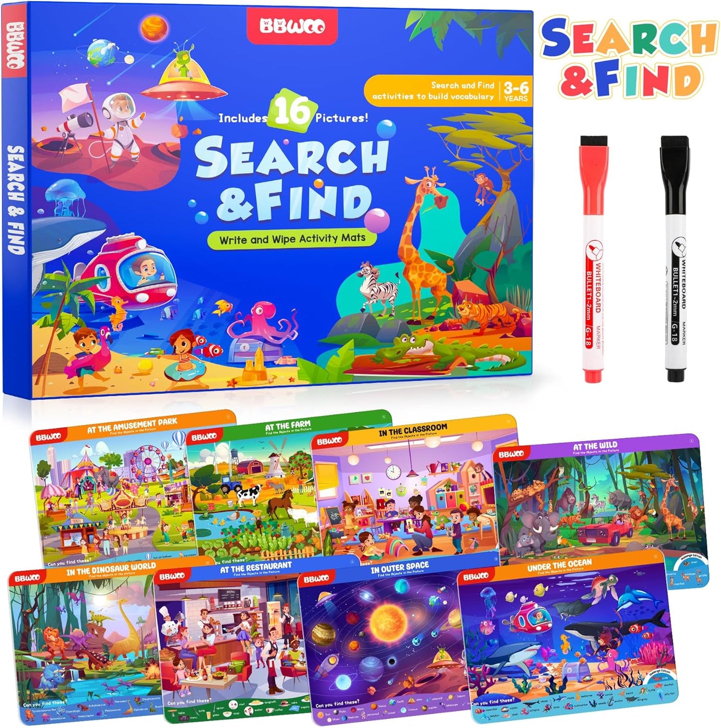 Interactive Search & Find Travel Game for Kids 3-8