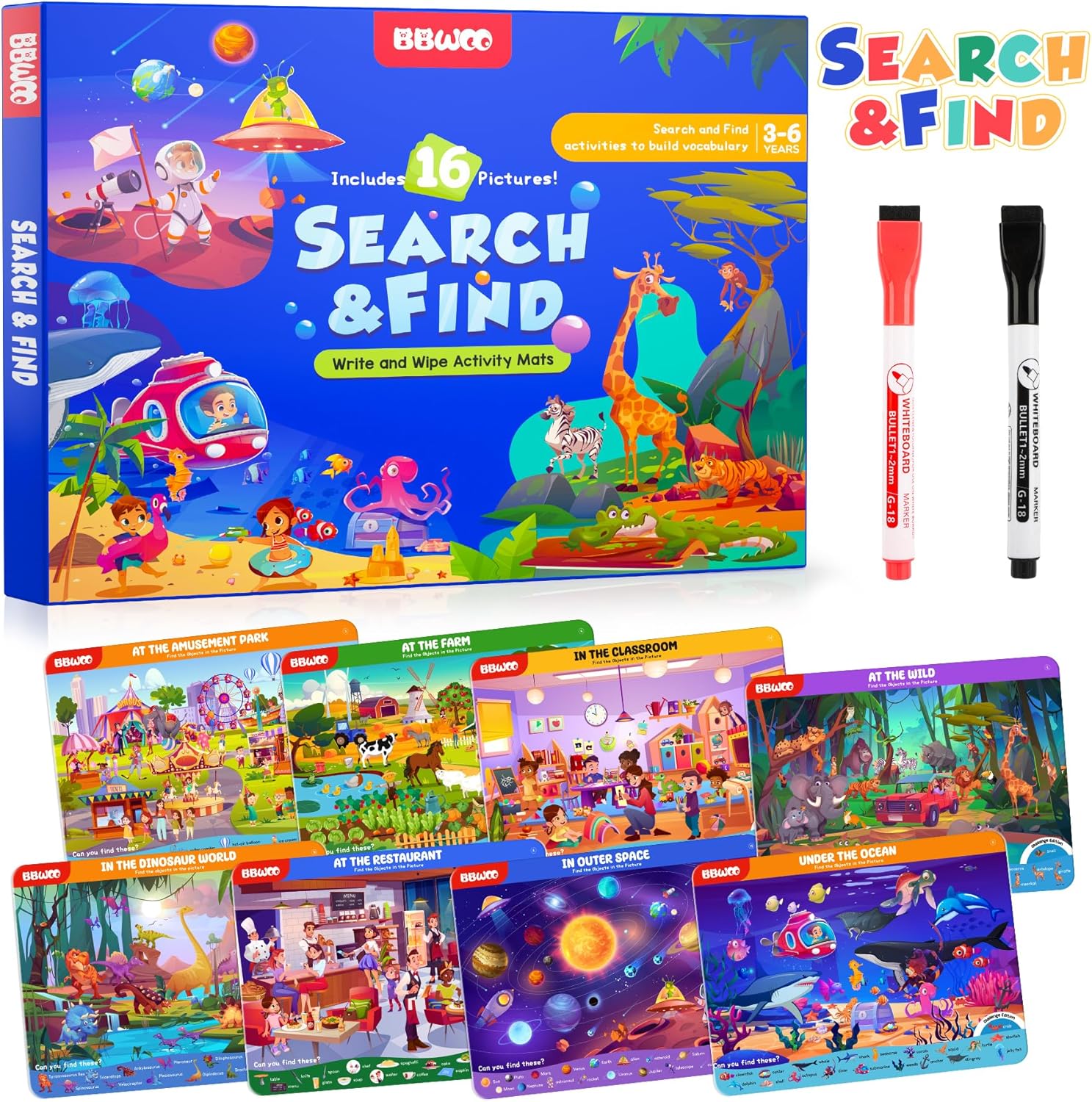 Interactive Search & Find Travel Game for Kids 3-8