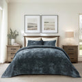 Velvet Quilt Set King Size - Luxurious Soft Channel Comforter