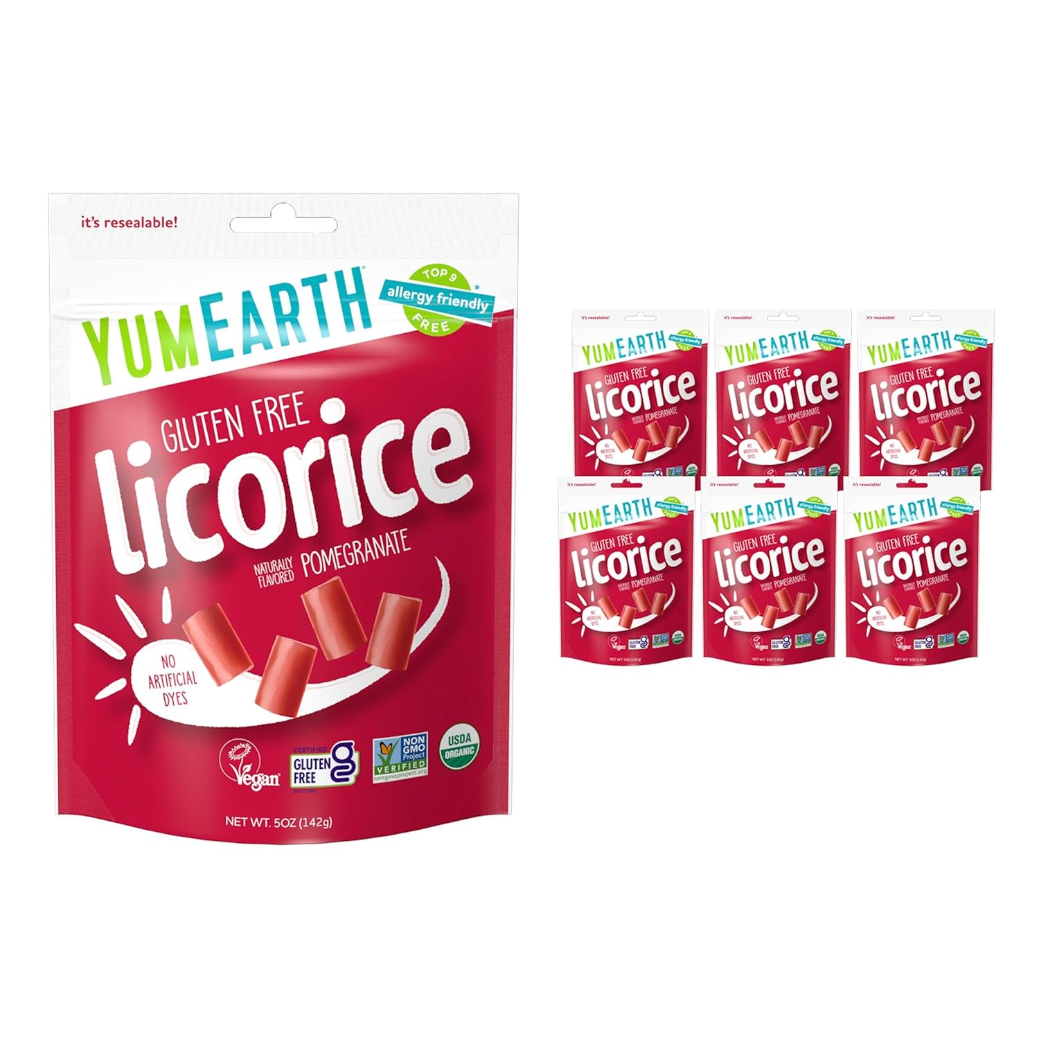 YumEarth Organic Gluten Free Pomegranate Licorice Snack Packs