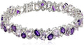 Sterling Silver Created Amethyst and Topaz Bracelet - Sparkling Gift