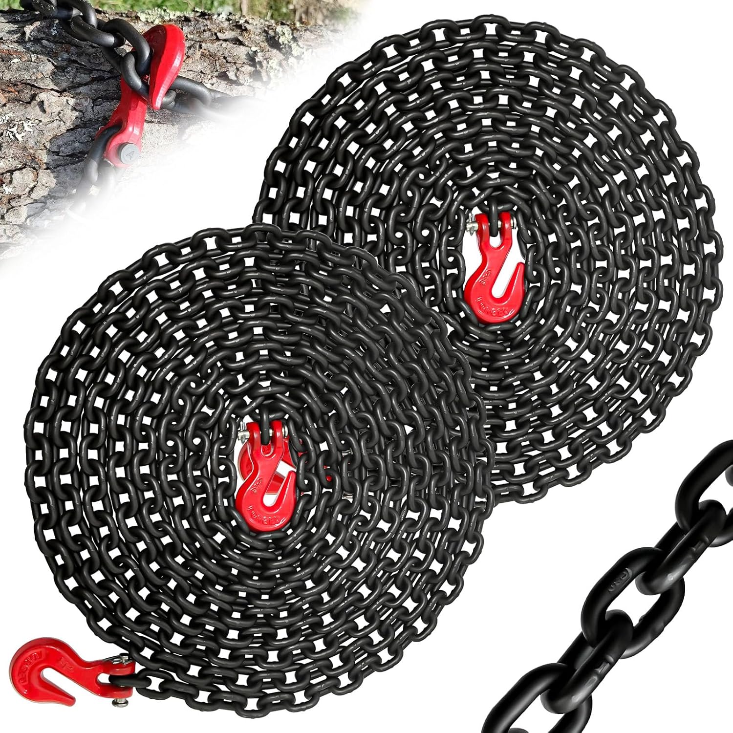 1/4 Tow Chain G80 Log Chain with G70 Hook for Heavy Duty Towing