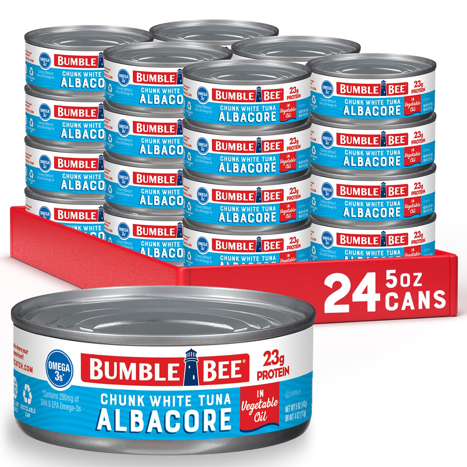 Bumble Bee Chunk White Albacore Tuna in Oil, 5 oz Can Pack of 24