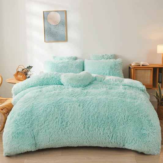 Green Comforter Cover Set - Ultra Soft Plush Bedding for Queen
