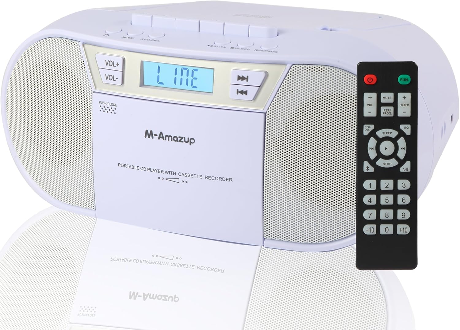 Portable Boombox CD Player with Bluetooth and Cassette Combo