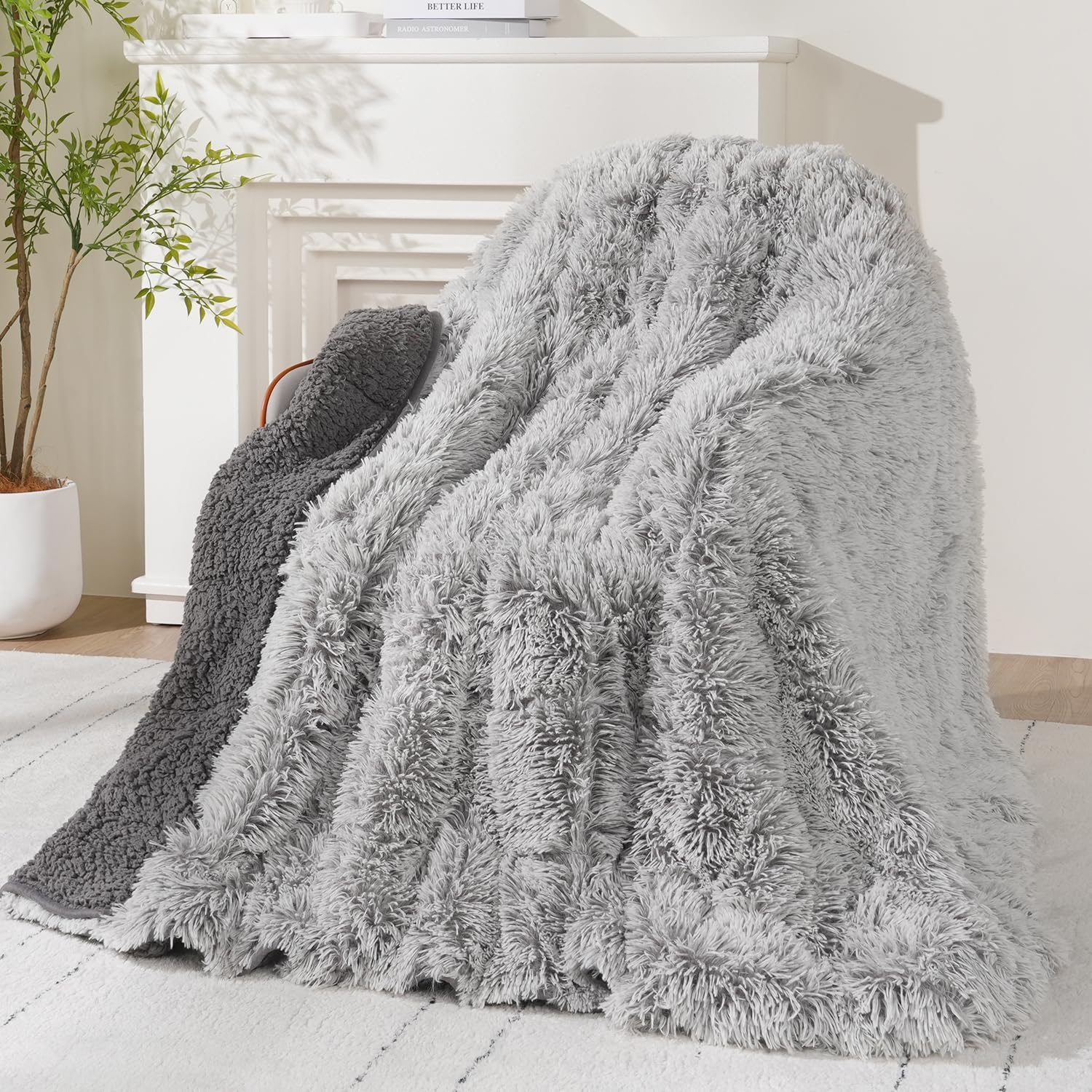 Wemore Shaggy Long Fur Weighted Blanket for Ultimate Comfort