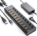 Powered USB 3.2 to Type-A and Type-C 10-Port Hub - High Speed 10Gbps