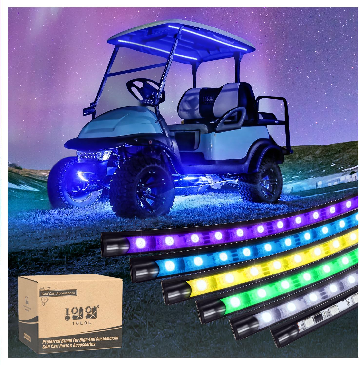 10L0L Golf Cart Underbody Light Kit with Canopy Lights