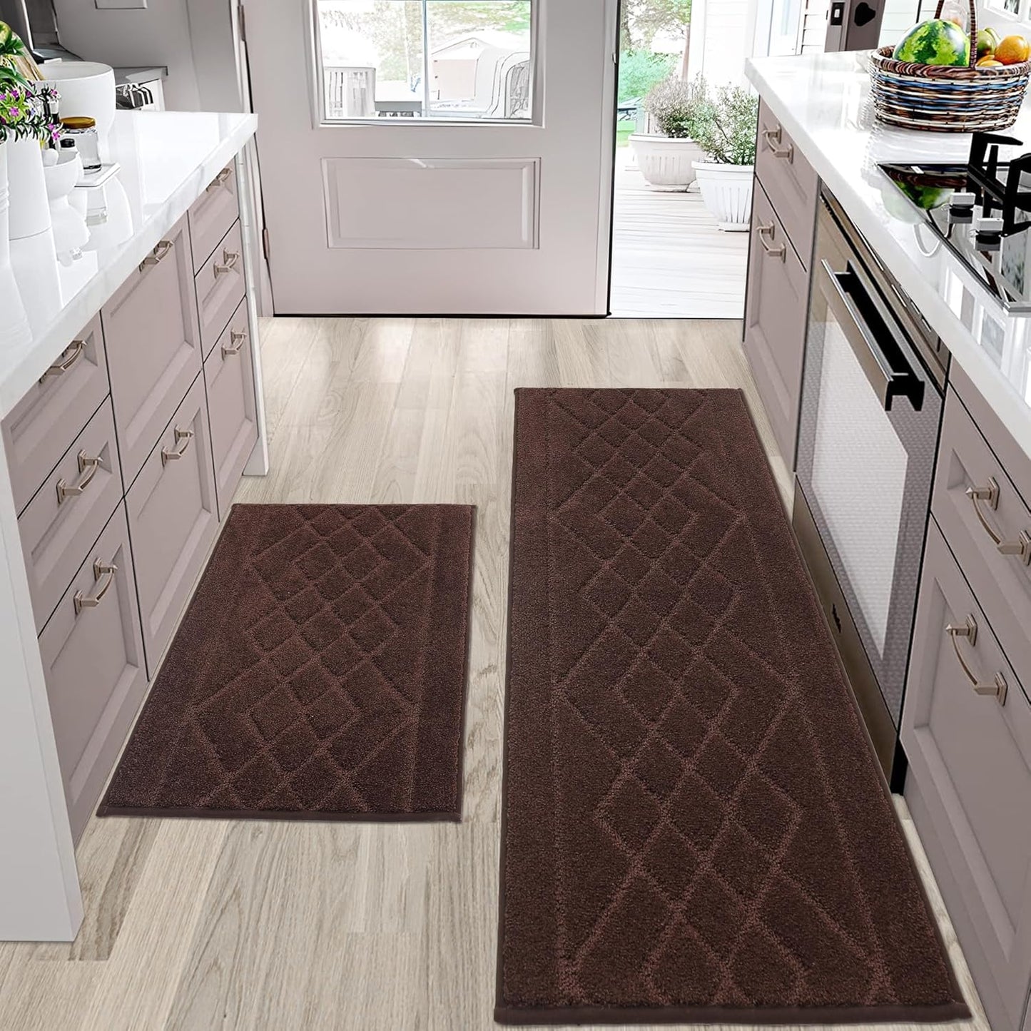 Non Slip Washable Kitchen Mats Set of 2 for Home Use