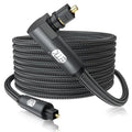 EMK 90 Degree Toslink Optical Cable 50ft - Swivel 360 Plug