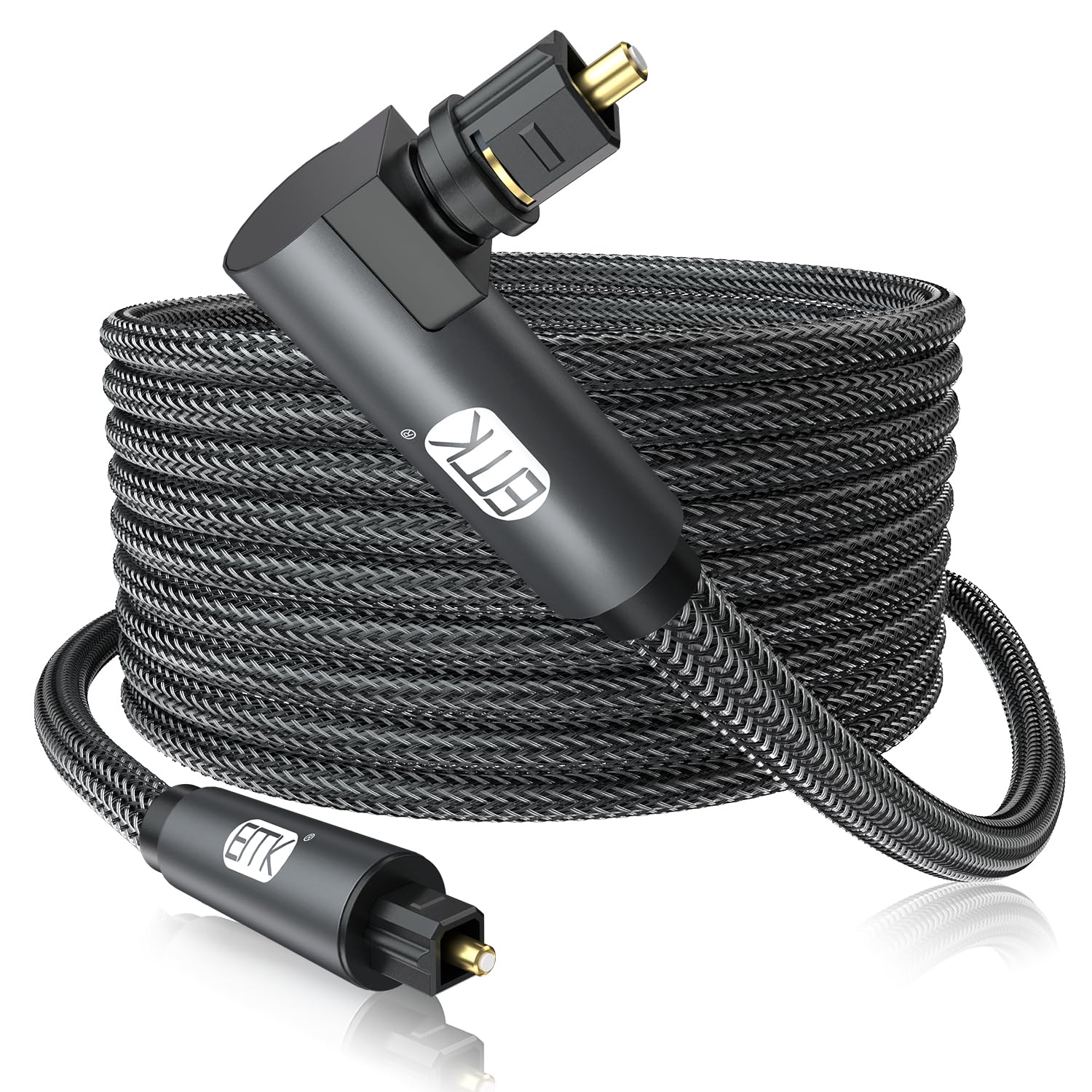 EMK 90 Degree Toslink Optical Cable for Home Theater Systems