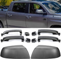 HECASA Mirror Covers + 4 Door Handles Kit Compatible with 2007-2022