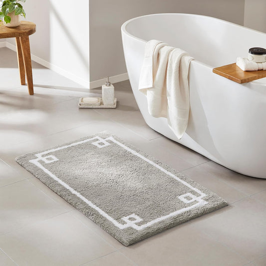 Madison Park Evan 100% Cotton Bathroom Rug for Luxurious Comfort